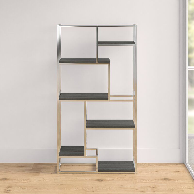 Caithlin 70.25'' H x 38'' W Steel Geometric Bookcase
— view 1